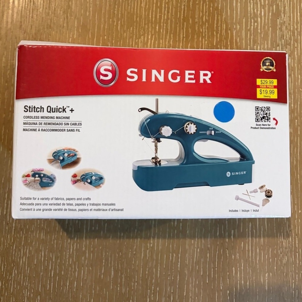 SINGER Stitch Quick + Cordless Handheld Mending Machine, Teal - Tested Well CIB